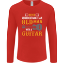 Guitar Never Underestimate Old Man Mens Long Sleeve T-Shirt Red