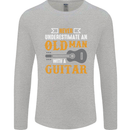 Guitar Never Underestimate Old Man Mens Long Sleeve T-Shirt Sports Grey