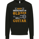 Guitar Never Underestimate Old Man Mens Sweatshirt Jumper Black
