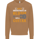 Guitar Never Underestimate Old Man Mens Sweatshirt Jumper Caramel Latte