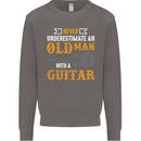 Guitar Never Underestimate Old Man Mens Sweatshirt Jumper Charcoal
