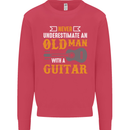 Guitar Never Underestimate Old Man Mens Sweatshirt Jumper Heliconia