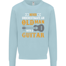 Guitar Never Underestimate Old Man Mens Sweatshirt Jumper Light Blue
