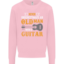 Guitar Never Underestimate Old Man Mens Sweatshirt Jumper Light Pink