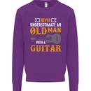 Guitar Never Underestimate Old Man Mens Sweatshirt Jumper Purple