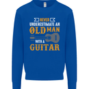 Guitar Never Underestimate Old Man Mens Sweatshirt Jumper Royal Blue
