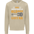 Guitar Never Underestimate Old Man Mens Sweatshirt Jumper Sand
