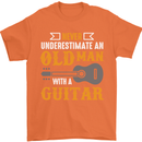Guitar Never Underestimate Old Man Mens T-Shirt Cotton Gildan Orange