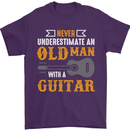 Guitar Never Underestimate Old Man Mens T-Shirt Cotton Gildan Purple