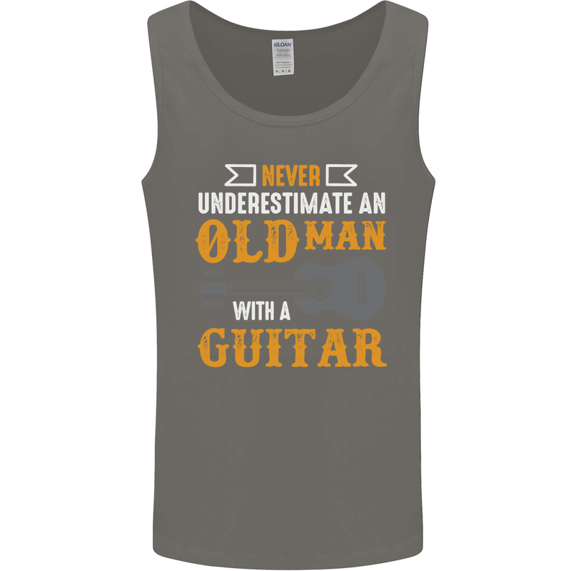 Guitar Never Underestimate Old Man Mens Vest Tank Top Charcoal