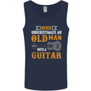 Guitar Never Underestimate Old Man Mens Vest Tank Top Navy Blue