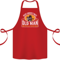 Guitar Never Underestimate an Old Man Cotton Apron 100% Organic Red