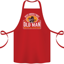 Guitar Never Underestimate an Old Man Cotton Apron 100% Organic Red