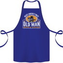 Guitar Never Underestimate an Old Man Cotton Apron 100% Organic Royal Blue
