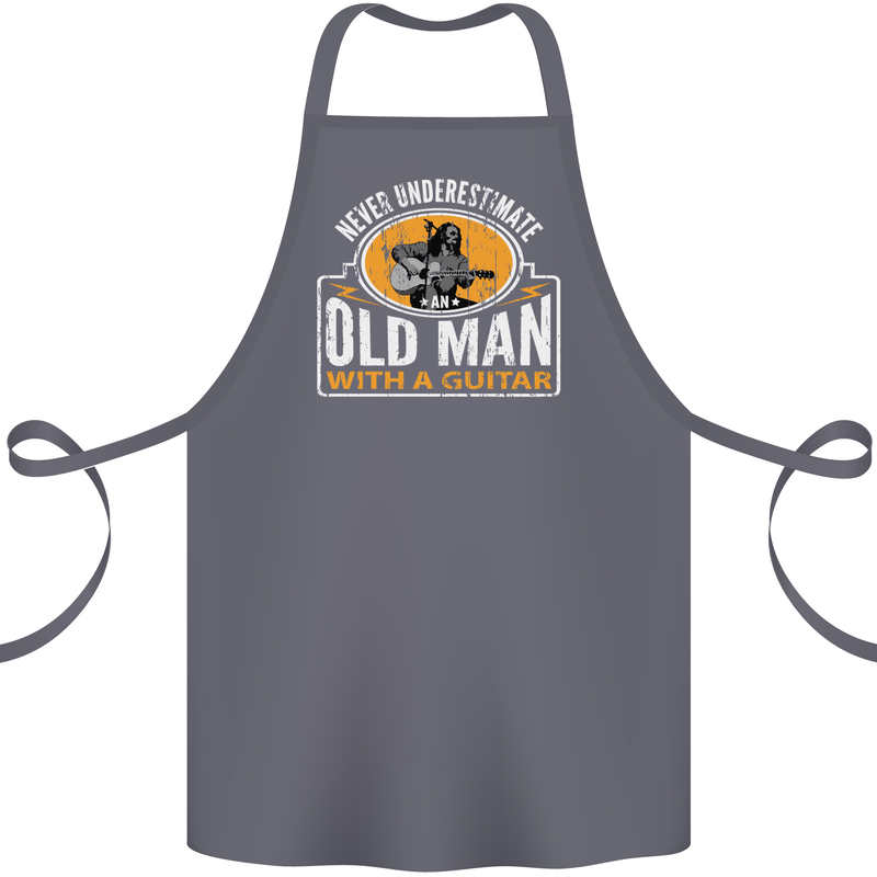 Guitar Never Underestimate an Old Man Cotton Apron 100% Organic Steel