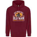 Guitar Never Underestimate an Old Man Mens 80% Cotton Hoodie Maroon