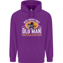Guitar Never Underestimate an Old Man Mens 80% Cotton Hoodie Purple