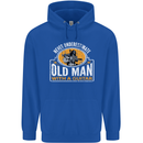 Guitar Never Underestimate an Old Man Mens 80% Cotton Hoodie Royal Blue