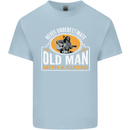Guitar Never Underestimate an Old Man Mens Cotton T-Shirt Tee Top Light Blue