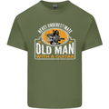 Guitar Never Underestimate an Old Man Mens Cotton T-Shirt Tee Top Military Green