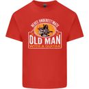 Guitar Never Underestimate an Old Man Mens Cotton T-Shirt Tee Top Red