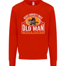 Guitar Never Underestimate an Old Man Mens Sweatshirt Jumper Bright Red