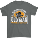 Guitar Never Underestimate an Old Man Mens T-Shirt Cotton Gildan Charcoal