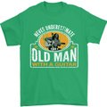 Guitar Never Underestimate an Old Man Mens T-Shirt Cotton Gildan Irish Green