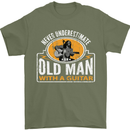 Guitar Never Underestimate an Old Man Mens T-Shirt Cotton Gildan Military Green