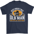 Guitar Never Underestimate an Old Man Mens T-Shirt Cotton Gildan Navy Blue