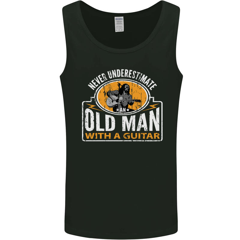 Guitar Never Underestimate an Old Man Mens Vest Tank Top Black