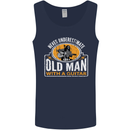 Guitar Never Underestimate an Old Man Mens Vest Tank Top Navy Blue