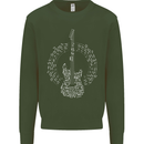 Guitar Notes Electirc Guitarist Player Rock Kids Sweatshirt Jumper Forest Green
