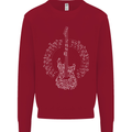 Guitar Notes Electirc Guitarist Player Rock Kids Sweatshirt Jumper Red