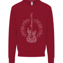 Guitar Notes Electirc Guitarist Player Rock Kids Sweatshirt Jumper Red