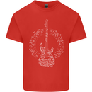Guitar Notes Electirc Guitarist Player Rock Kids T-Shirt Childrens Red