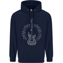 Guitar Notes Electirc Guitarist Player Rock Mens 80% Cotton Hoodie Navy Blue
