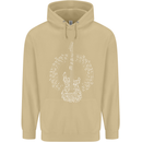 Guitar Notes Electirc Guitarist Player Rock Mens 80% Cotton Hoodie Sand