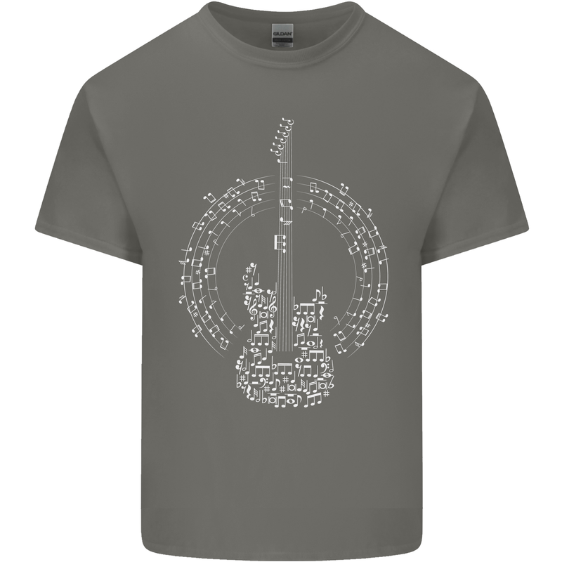 Guitar Notes Electirc Guitarist Player Rock Mens Cotton T-Shirt Tee Top Charcoal