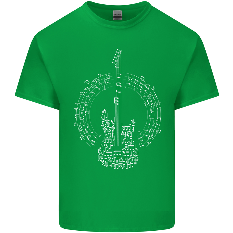 Guitar Notes Electirc Guitarist Player Rock Mens Cotton T-Shirt Tee Top Irish Green