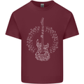 Guitar Notes Electirc Guitarist Player Rock Mens Cotton T-Shirt Tee Top Maroon