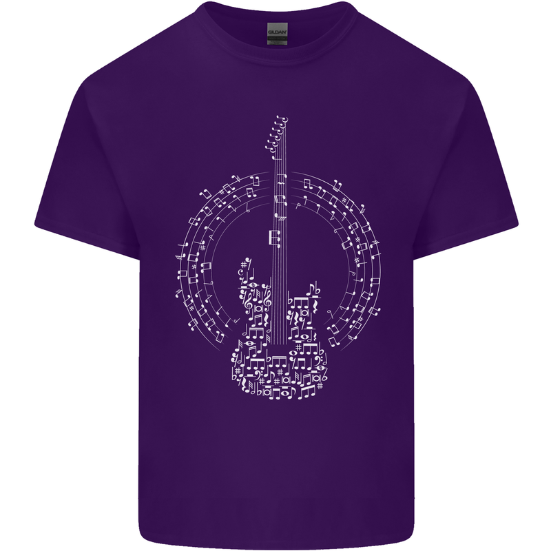 Guitar Notes Electirc Guitarist Player Rock Mens Cotton T-Shirt Tee Top Purple