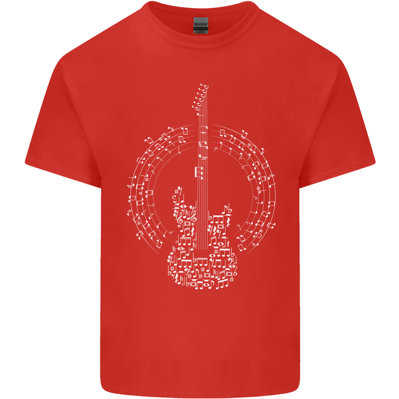 Guitar Notes Electirc Guitarist Player Rock Mens Cotton T-Shirt Tee Top Red