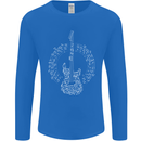 Guitar Notes Electirc Guitarist Player Rock Mens Long Sleeve T-Shirt Royal Blue