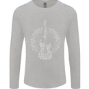 Guitar Notes Electirc Guitarist Player Rock Mens Long Sleeve T-Shirt Sports Grey