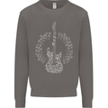 Guitar Notes Electirc Guitarist Player Rock Mens Sweatshirt Jumper Charcoal