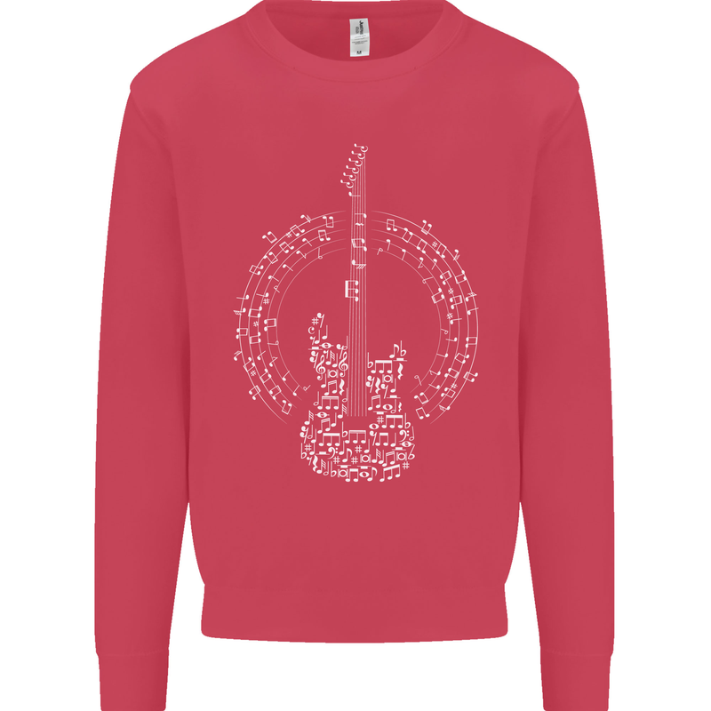 Guitar Notes Electirc Guitarist Player Rock Mens Sweatshirt Jumper Heliconia