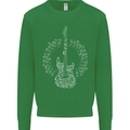 Guitar Notes Electirc Guitarist Player Rock Mens Sweatshirt Jumper Irish Green