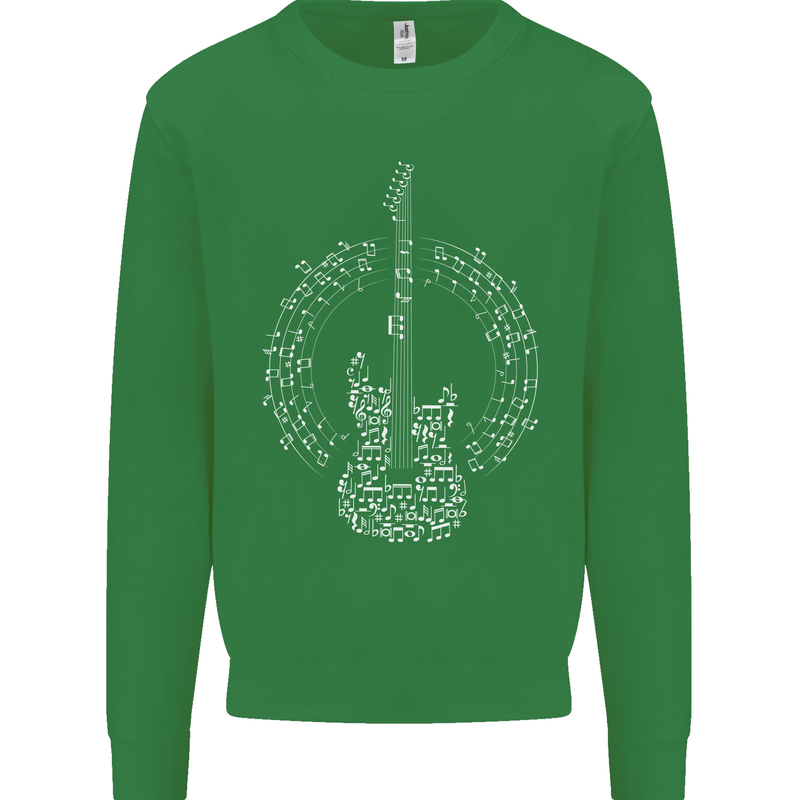 Guitar Notes Electirc Guitarist Player Rock Mens Sweatshirt Jumper Irish Green