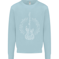 Guitar Notes Electirc Guitarist Player Rock Mens Sweatshirt Jumper Light Blue